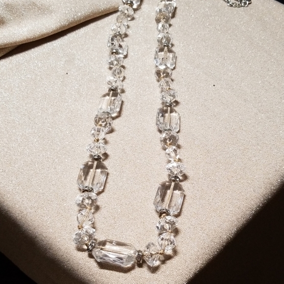 LOFT Jewelry - Loft Long Necklace w/ Silver and Clear Beads LOFT Jewelry - Loft Long Necklace w/ Silver and Clear Beads
